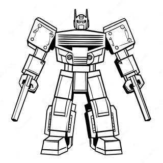 Pagina da Colorare dei Lego Transformers Colorati in Azione | pagina da colorare Transformers Lego