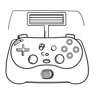 Pagina da colorare del Controller di Gioco Vintage | pagina da colorare Controllore