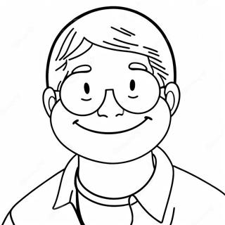 Pagina da Colorare di Mike con un Grande Sorriso | pagina da colorare Mike