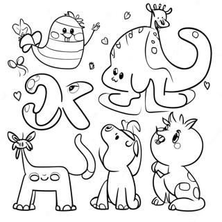 Pagina da Colorare Divertente ABC con Animali | pagina da colorare ABC
