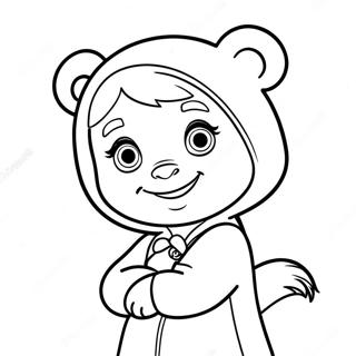 Pagina da Colorare Masha e Orso | pagina da colorare Masha e Orso