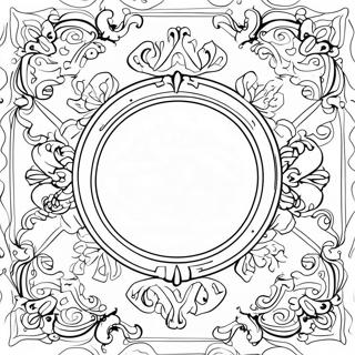 Pagina da Colorare dello Specchio Decorativo | pagina da colorare Specchio