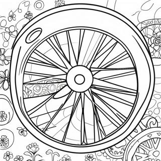 Pagina da Colorare Ruota di Bicicletta Colorata | pagina da colorare Ruota