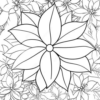 Modello di Poinsettia Pagine da Colorare
