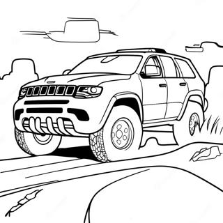 Pagina da Colorare con Avventura Off-Road Trackhawk | pagina da colorare Trackhawk