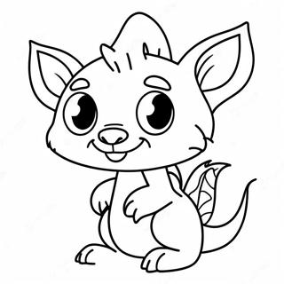 Pagina da Colorare con Chupacabra Carino con Grandi Occhi | pagina da colorare Chupacabra