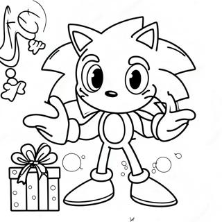 Pagina da Colorare di Sonic a Natale | pagina da colorare Sonic Natale