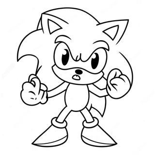 Sonic con Cappello di Babbo Natale Pagina da Colorare | pagina da colorare Sonic Natale