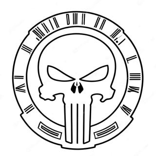 Pagina da Colorare Logo del Punisher | pagina da colorare Punitore
