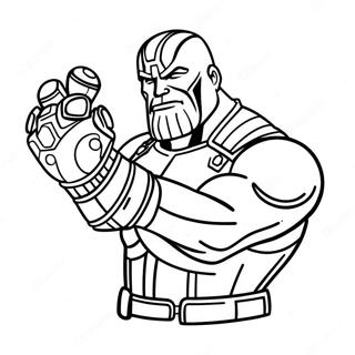 Pagina da Colorare di Thanos con Guanto dell'Infinito | pagina da colorare Thanos