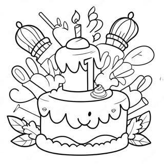 Felice 12° Compleanno Pagine da Colorare