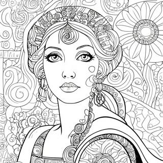Pagina da colorare di Klimt | pagina da colorare Klimt