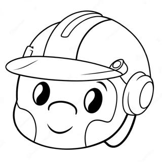 Pagina da Colorare del Casco di Sicurezza Carino | pagina da colorare Sicurezza