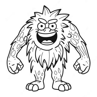 Pagina da Colorare di Gritty Monster | pagina da colorare Gritty