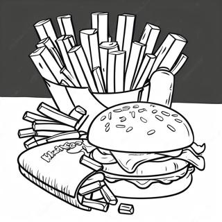 Pagina da Colorare Whataburger con Patatine | pagina da colorare Whataburger