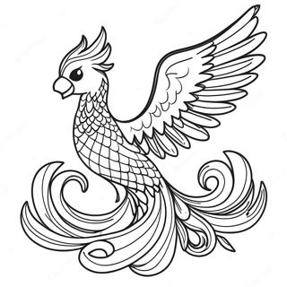 Pagina da Colorare della Fenice Maestosa che Risorge | pagina da colorare Fenice