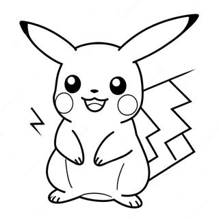 Pagina da Colorare di Pikachu di Tipo Elettrico | pagina da colorare Pokémon