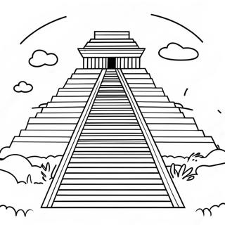 Pagina da Colorare dello Ziggurat Antico | pagina da colorare Ziggurat
