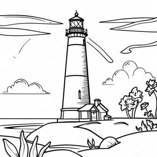 Pagina da Colorare del Faro OBX | pagina da colorare OBX