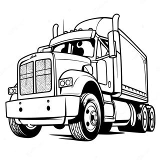 Pagina da Colorare del Grande Camion Mack sulla Strada | pagina da colorare Auto Mack