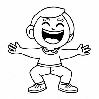 Pagina da Colorare Bitmoji Divertente che Ballano | pagina da colorare Bitmoji