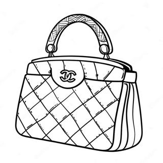 Pagina da Colorare Borsa Chanel | pagina da colorare Chanel