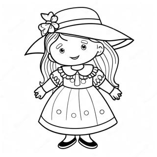 Pagina da Colorare Madeline in un Vestito Colorato | pagina da colorare Madeline