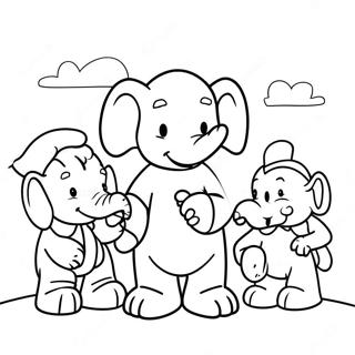 Pagina da Colorare di Babar e Amici | pagina da colorare Babar