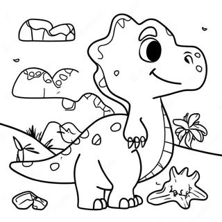 Pagina da Colorare di Puzzle Divertente con Dinosauri | pagina da colorare Puzzle