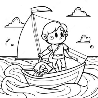 Link in Navigazione sull'Oceano Pagina da Colorare | pagina da colorare Wind Waker