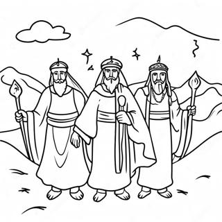 Pagina da Colorare dei Tre Re Magi | pagina da colorare Magi