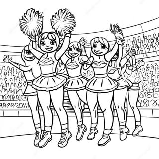 Pagina da Colorare delle Cheerleader FSU in Azione | pagina da colorare FSU