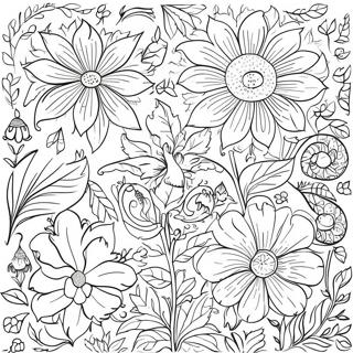 Pagina da colorare del motivo floreale di William Morris | pagina da colorare William Morris
