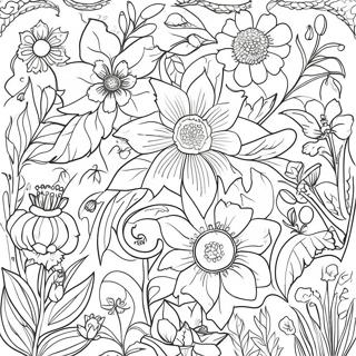 Pagina da colorare ispirata alla natura di William Morris | pagina da colorare William Morris
