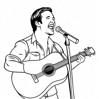 Pagina da Colorare di Luke Bryan che Canta sul Palco | pagina da colorare Luke Bryan