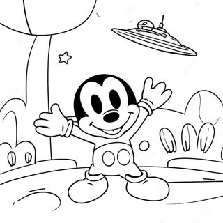 Avventura Spaziale di Topolino Pagine da Colorare