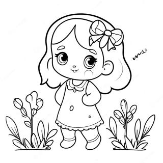 Pagina da colorare di Abigail carina con fiori | pagina da colorare Abigail