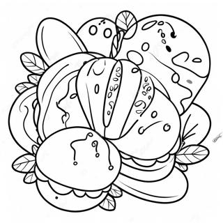 Pagina da colorare dei dolci Pan Dulce colorati | pagina da colorare Pane Dolce