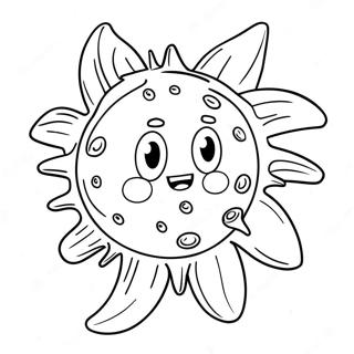 Pagina da Colorare del Carino Virus dei Cartoni Animati | pagina da colorare Virus