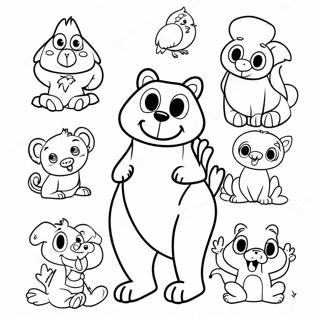 Pagina da Colorare di Animali Divertenti in Rima | pagina da colorare Rime