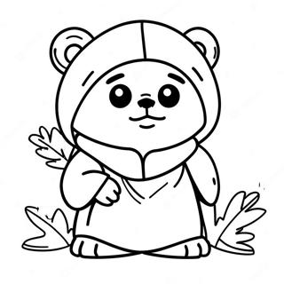 Pagina da Colorare dell'Ewok | pagina da colorare Ewok