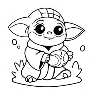 Baby Yoda Pasqua Pagine da Colorare