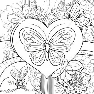 Pagina da Colorare Farfalla Cuore | pagina da colorare Farfalla Cuore
