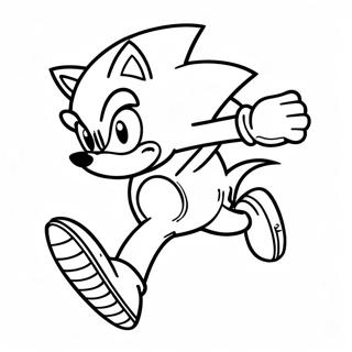 Pagina da Colorare di Sonic the Hedgehog che Corre Veloce | pagina da colorare FNF Sonic