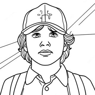 Pagina da Colorare di Steve nel Sottosopra di Stranger Things | pagina da colorare Stranger Things Steve