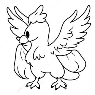 Pagina da Colorare di Moltres | pagina da colorare Moltres