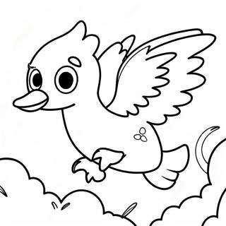 Pagina da Colorare di Moltres Infuocato che Vola | pagina da colorare Moltres