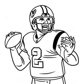 Pagina da Colorare di Tom Brady che Lancia il Pallone | pagina da colorare Tom Brady