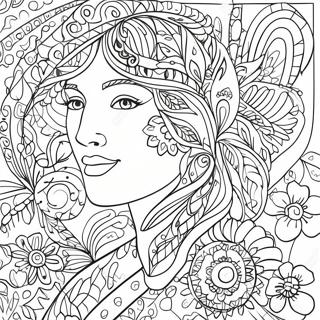 Pagina da colorare di Laurel Burch | pagina da colorare Laurel Burch