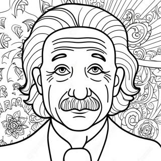 Pagina da colorare del ritratto di Albert Einstein | pagina da colorare Albert Einstein
